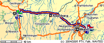 Fahrtroute - zum Vergrern auf die Karte klicken